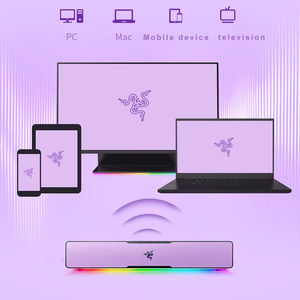 Razer Sanrio Kuromi Edition <span class=keywords><strong>Compact</strong></span> Design Chroma RGB Gaming Soundbar avec pour Bluetooth 5.0 pour PC/Laptop Smartphones et Tab - Product Image 2