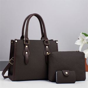 3 in 1 Handbag Purse <b>Set</b> Mother's Day Gift <b>Large</b> Capacity PU Leather Tote Bag With Shoulder Strap - Product Image 2