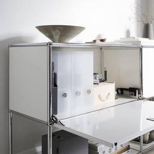 خزانة جانبية عصرية من الفولاذ المقاوم للصدأ قابلة للتركيب والإزالة، وحدة تخزين للتلفزيون في غرفة المعيشة - Product Image 4