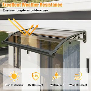 Tettoia in Policarbonato con Telaio in Alluminio <span class=keywords><strong>per</strong></span> Villa, Balcone, Terrazza, Giardino, <span class=keywords><strong>Porta</strong></span>, Pensilina <span class=keywords><strong>Esterna</strong></span> Impermeabile - Product Image 2