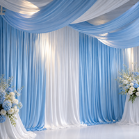 Rideaux de fond de scène en soie de lait 5,25 x 13,1 pieds pour événements, décoration de plafond de mariage, draperie en polyester – Vente en gros
