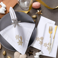 WML009 Sets de table en lin de luxe avec bord brodé, isolants thermiques, élégants, en tissu, pour mariage