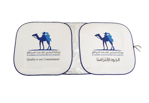 Kction Phía Trước Che Nắng UV Bảo Vệ Bạc Polyester Đôi Vòng Tròn Xe Che Nắng Kính Chắn Gió Thiết Kế Cao Cấp Logo Xe Che Nắng - Product Image 3