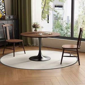 Table <span class=keywords><strong>à</strong></span> <span class=keywords><strong>manger</strong></span> ronde en bois de caoutchouc de style rétro du milieu du siècle pour la <span class=keywords><strong>cuisine</strong></span>, la <span class=keywords><strong>salle</strong></span> <span class=keywords><strong>à</strong></span> <span class=keywords><strong>manger</strong></span> <span class=keywords><strong>et</strong></span> les divertissements <span class=keywords><strong>à</strong></span> domicile - Product Image 4
