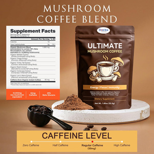 Fabriqué aux États-Unis OEM 10 en 1 Poudre de café instantané aux champignons Lion's Mane Reishi Chaga Cordyceps Énergie Concentration Immunité Certifié GMP - Product Image 2