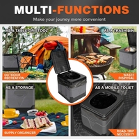 Toilette portable pliable pour le camping, les voyages, en plastique, pour camping-car, intérieur/extérieur, usage temporaire