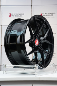 5x114. पहियों के नए कंगुफा डिजाइन दो टुकड़े जाली एल्यूमीनियम मिश्र धातु पहियों काले फिनिश सार्वभौमिक फिटमेंट 15-26 इंच 5x114.3/112/130 - Product Image 6