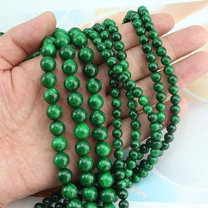 MJ3195 Perles Rondes en <span class=keywords><strong>Jade</strong></span> Vert, Pierres Précieuses de Jadéite Naturelle, Perles Libres pour la Fabrication de Bijoux - Product Image 6