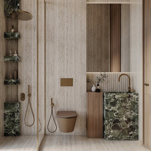 Custom-Made Light Luxury High-End Stone Slab Bathroom Vanity Seamless Integrated Basin and <b>Floor</b>-<b>Standing</b> Base - Product Image 3