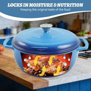 Ensemble de casseroles pour la cuisine domestique et les restaurants, <span class=keywords><strong>cocotte</strong></span> <span class=keywords><strong>en</strong></span> <span class=keywords><strong>fonte</strong></span> émaillée de <span class=keywords><strong>28</strong></span> <span class=keywords><strong>cm</strong></span>, pot à ragoût rond, casserole - Product Image 4