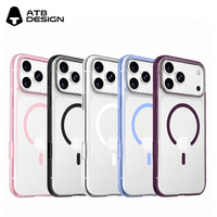 Coque de téléphone magnétique personnalisée ATB pour iPhone 18 17 16 Pro Max Cerise Foncée – Vente en gros, transparente, anti-jaunissement, antichoc