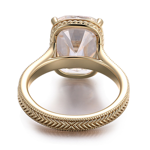 PROVENCE custom Cushion Old european cut lab diamond ring real 14k 18k gold fashion ring for party engagement wedding ring gift - Product Image 2