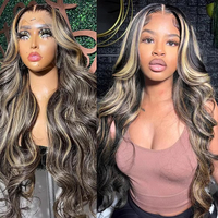 Perruque Blonde Mèches Blanches Cheveux Humains 200% Brésiliens Sans Colle 30 40 Pouces Ondulées Perruques Frontales en Dentelle Cheveux Humains 13x4 13x6 Perruques en Dentelle HD