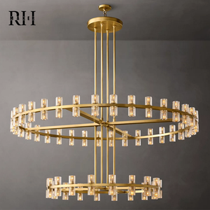 Lustre rond en verre et laiton RHMAKER, style Arcachon, LED, réglable, aux normes mondiales, pour la maison et l'ameublement, modèle nord-américain - Product Image 2