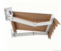 Auvent Rétractable Moderne de Luxe Robuste et Réglable avec Télécommande, Cadre en Alliage d'Aluminium, Revêtement Poudré pour Villa