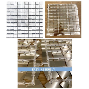 لوحة جدارية من الترتر اللامع متعدد الألوان، بلاط زخرفي ذهبي مطفي مربع الشكل من الأكريليك، خلفية للديكور المنزلي ولافتات من الترتر - Product Image 6