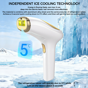 Depiladora IPL indolora con enfriamiento por hielo, portátil, a batería, para uso doméstico, con sensor automático de tono de piel, para rostro y <span class=keywords><strong>cuerpo</strong></span>, para hombres - Product Image 3