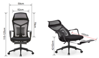 Chaise de bureau ergonomique moderne en fer avec appui-tête fixe, siège pivotant confortable pour une assise prolongée, chaise de direction, chaise pour personnel