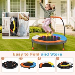 Trampoline pour enfants de 36 pouces avec poignée amovible et lumières LED - Product Image 2