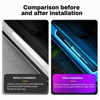 4 pièces, éclairage de seuil de porte de voiture LED en fibre de carbone RGB, lampe de bienvenue sans fil, étanche IP67, allumage/extinction automatique, sans perçage, universel