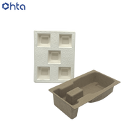 Inserts en fibres de pulpe moulées de qualité supérieure pour les soins de la peau et les cosmétiques, emballage durable en pulpe moulée par pression humide
