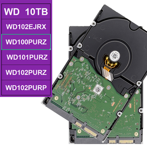 WD100PURZ ฮาร์ดดิสก์ 10TB SATA 6Gb/s 5400RPM แคช 256MB ขนาด 3.5 นิ้ว สำหรับการจัดการข้อมูลระดับองค์กร AllFrame รองรับการบันทึกแบบ 24/7 สำหรับกล้องวงจรปิด CMR NVR DVR  รองรับกล้อง 64 ตัว - Product Image 1