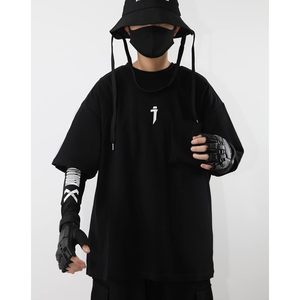 เสื้อยืดกราฟิกแขนสั้นผู้ชาย FOXA ผ้าฝ้ายระบายอากาศได้ดี สตรีทแวร์ เทคแวร์ - Product Image 2