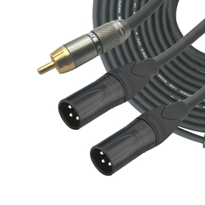 Câble audio RCA mâle vers 2XLR mâle pour mélangeur amplificateur de puissance gaine en PVC avec connecteur <span class=keywords><strong>Speakon</strong></span> pour microphone haut-parleur - Product Image 2