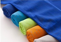 Serviette de sport en microfibre respirante Gym Fitness Serviette d'entraînement Tissé Techniques imprimées Logo de glace compressée PVA Polyester