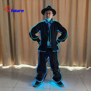 Ensemble de costume lumineux à fibres optiques pour hommes, blazer et pantalon LED lumineux pour soirée, boîte de nuit, spectacle sur scène, costume de mode - Product Image 5