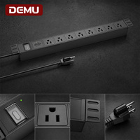 PDU de rack industriel 1U, 8 prises NEMA 5-15R, protection contre les surcharges éclairées, protection contre les surtensions 10kA, ETL FCC
