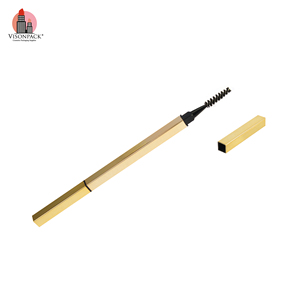 Crayon à <span class=keywords><strong>sourcils</strong></span> carré de luxe doré à double face, conteneurs minces et vides avec <span class=keywords><strong>brosse</strong></span>, logo personnalisé - Product Image 3