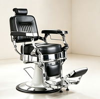 Fauteuil de barbier classique haut de gamme, inclinable et réglable, avec vérin hydraulique, pour salon de coiffure et équipement de barbier