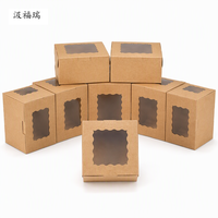 Boîte Cadeau Carrée Pliable en Carton Brun de Haute Qualité Personnalisée avec Fermeture Magnétique et Fenêtre Festonnée pour Fêtes
