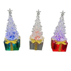 Vente flash - Ornements de Noël en acrylique LED en plastique de couleur personnalisée, 6*6*14,5 cm, décoration de table pour la maison et les fêtes - Product Image 1
