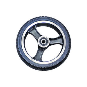 AGV roda Fonte fábrica Produtos quentes 170X44mm Mut Alumínio núcleo Duplo rolamento de esferas Driven rodízios de borracha - Product Image 2