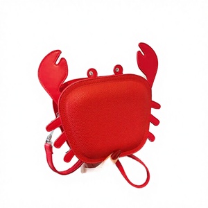 Monedero de <span class=keywords><strong>piel</strong></span> sintética con estampado tipográfico de cangrejo de dibujos animados, estilo deportivo, con cremallera, lindo y pequeño, para <span class=keywords><strong>mujer</strong></span>, con llavero - Product Image 6