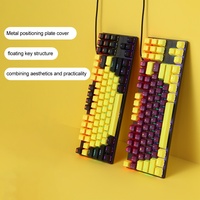Clavier mécanique filaire USB HX-JX02 avec 87 touches, double injection, touches flottantes, rétroéclairage LED et interrupteurs rouges – Vente en gros