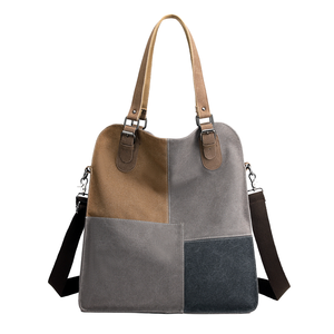 Nouveau Sac Bandoulière Grande Taille Tendance 2026 avec Fermeture Éclair, Texture Rétro et Contraste de Couleurs pour Femme, en Toile avec Doublure en Polyester - Product Image 1