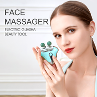 Outil de soins de la peau masseur facial gua sha lumière rouge led gua sha chauffé quartz rose guasha