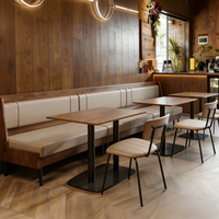Ensembles de meubles de restaurant commerciaux modernes et durables sur mesure, table en bois, chaise, banquette, canapé pour cafés, restaurants à thème, pizzerias