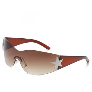 Glasses UV400 Ladies New Fashion Y2K <b>Sunglass</b> Unisex Rimless PC One Piece Cycling Sports <b>Sunglasses</b> 2025 - Product Image 2