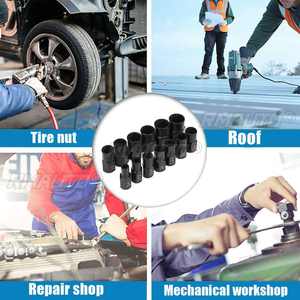 Juego de 13 piezas de extractor de tornillos y tuercas dañados por impacto, kit de herramientas de extracción, llave de vaso para extracción de tornillos y tuercas de 3/8 pulgadas - Product Image 3