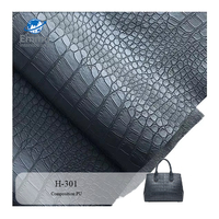 Vente en gros de cuir synthétique Rexine à texture 3D en relief de crocodile de 1 mm d'épaisseur, simili cuir PU pour la fabrication de ceintures H-301 Y