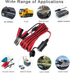 Adaptateur de batterie vers allume-cigare Rv Extension 12v Lights For Boats Pinces crocodiles With Clips Clips Female Outlet - Product Image 4