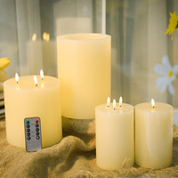 Senmasine 10*15cm 15*15cm 15*22cm Bougie LED sans flamme à piles avec télécommande, effet de flamme vacillante, en cire véritable, pour décoration intérieure