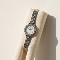 Orologio da Polso Vintage da Donna con Quadrante in Madreperla Blu, Cinturino in Maglia di Lega, Elegante Design Ovale Quadrato, Regalo di Moda