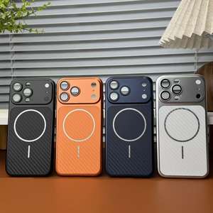 Étui de téléphone magnétique en fibre de carbone de luxe pour iPhone 17 PRO MAX, style Ins, antichoc et dissipation thermique - Product Image 1
