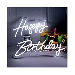 <span class=keywords><strong>Lumières</strong></span> néon LED personnalisées, 16 styles, enseigne néon Joyeux Anniversaire, fabriquées en acrylique transparent pour mariage, anniversaire ou fête en intérieur - Product Image 1