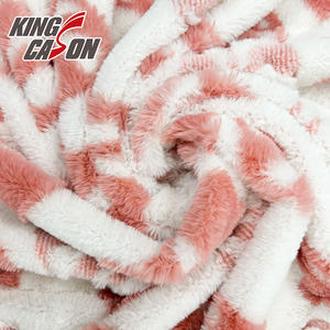 Tissu en <span class=keywords><strong>fausse</strong></span> <span class=keywords><strong>fourrure</strong></span> rose bonbon confortable en polyester moelleux unilatéral de qualité supérieure, best-seller Kingcason, pour couvertures - Product Image 5